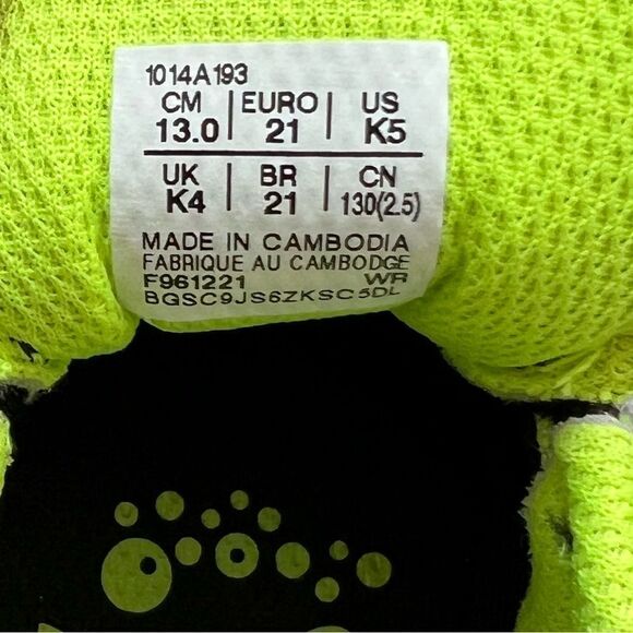 ASICS baby sneakers, black and neon yellow, toddler US 5, NWOT - Picture 3 of 3